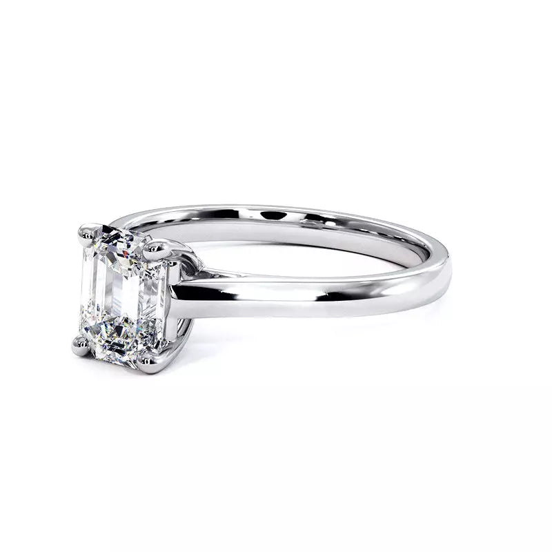 Bague De Fiançailles Diamant Emeraude Promesse