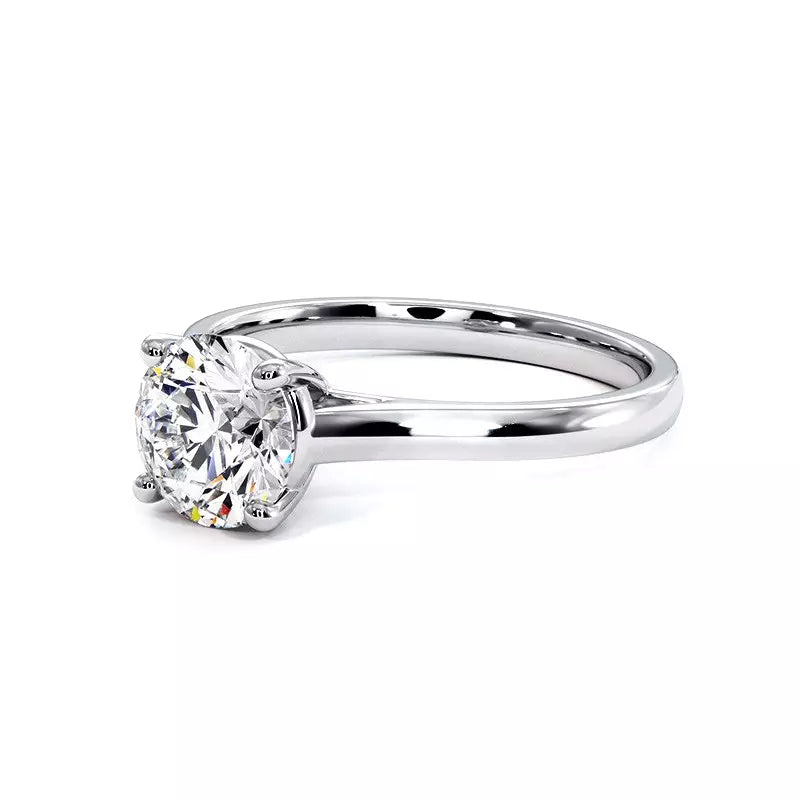 Bague De Fiançailles Diamant Rond Promesse